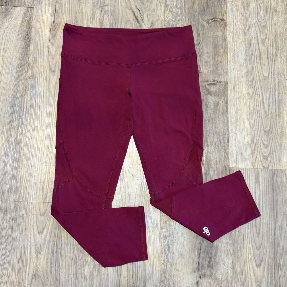 Alo Yoga High Waist Coast Capri Leggings Burgundy Size Medium